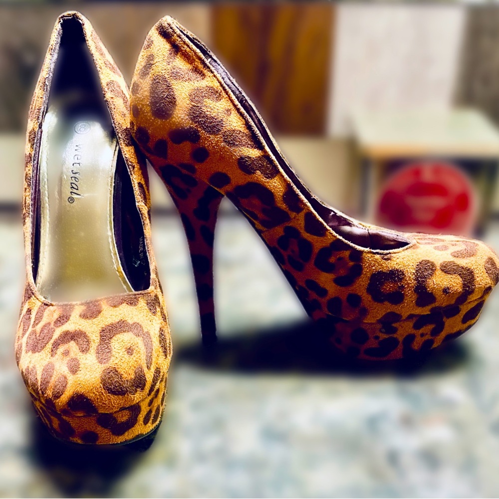 Wet Seal leopard stilettos